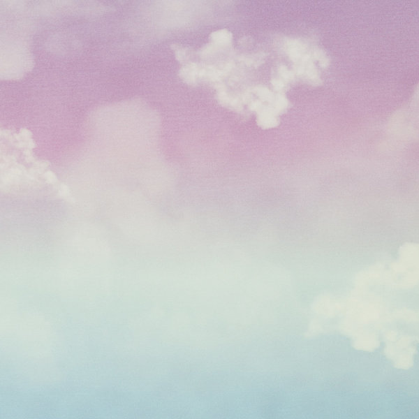 French Terry - cloudy sky-lycklig design - rosa blauer Farbverlauf