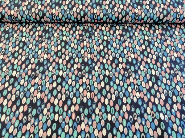 Baumwolle – Grafisches Muster – blau – türkis – rosa