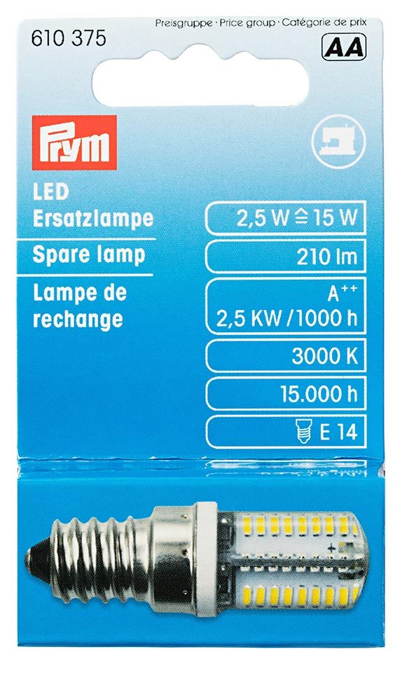 Prym LED Ersatzlampe für Nähmaschine Schraub 15W 220V/15W