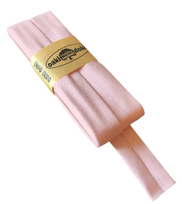 Jersey-Schrägband gef.40/20mm 3m Coupon rosa