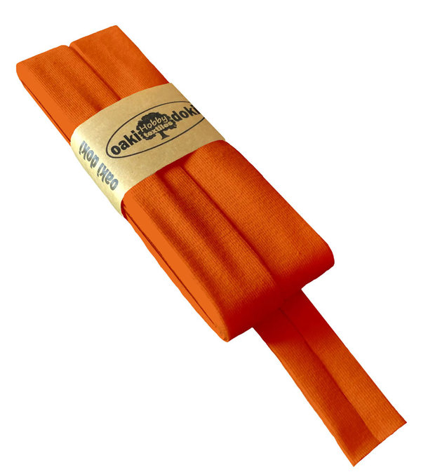 Jersey-Schrägband gef.40/20mm 3m Coupon orange