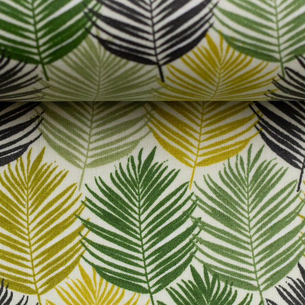 Baumwolle beschichtet - Leonie - Palmblätter grüntöne