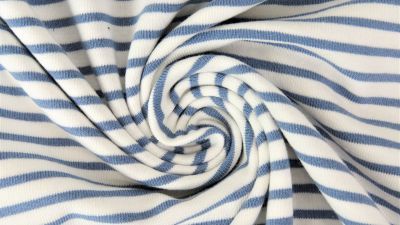 Jersey - Tricot Stripe - blau weiß gestreift