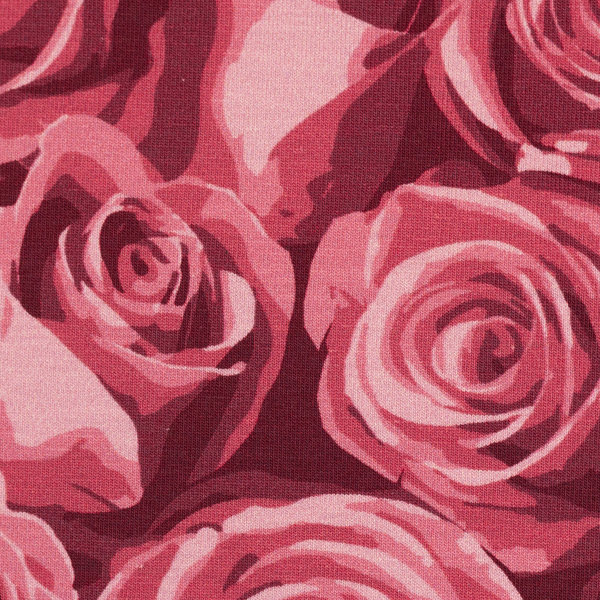 Jersey - Rosalie by Lycklig desgin - Rosenmuster in pinkrot