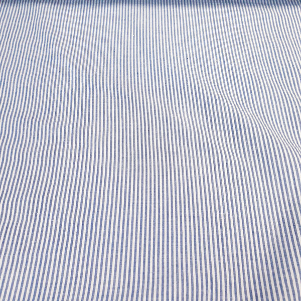 Baumwolle - gestreift - gekreppt - blau weiß