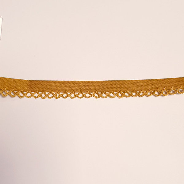 Schrägband - Häkelspitze - 12mm - senfgelb