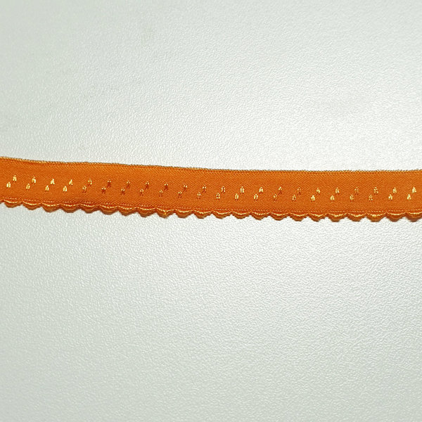 Schrägband - Spitze - elastisch - 12mm - orange