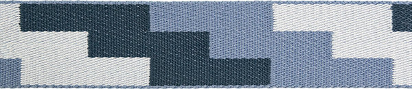 Gurtband Treppe 38mm - blau/ weiß