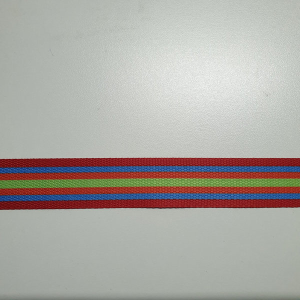 Gurtband 30mm - glänzend - gestreift - rot