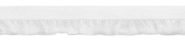 Rüschengummi - elastisch - 11mm - weiß