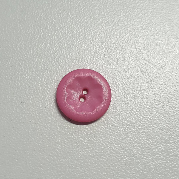 Kinderknopf - 13mm - 2 Loch - Blumenoptik matt rosa