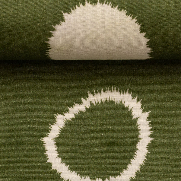 Viskose-Leinen -  Silas - grün mit Punkten