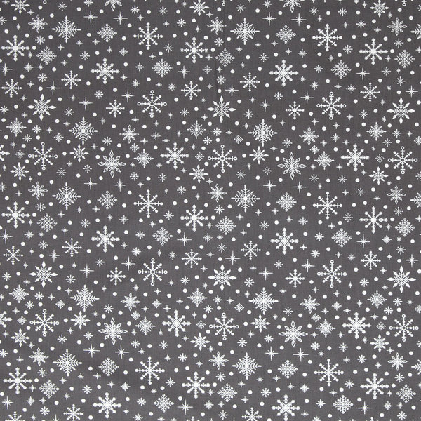 Baumwolle - Neuss - Schneeflocken - grau