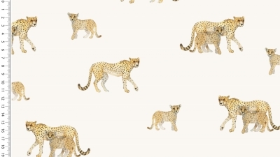 Musselin - Cheetah - Leopard - weiß