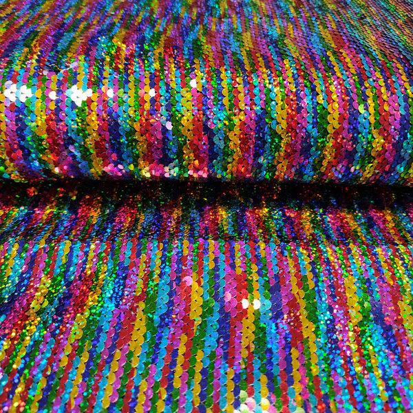Paillettenstoff - Kostümstoff - double - irisierend  regenbogen