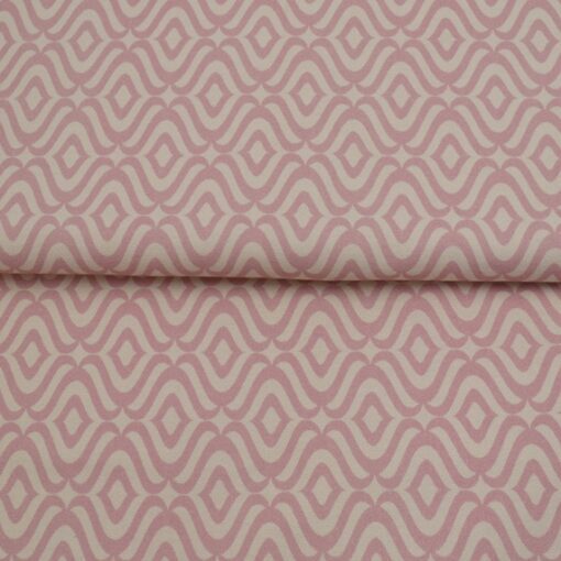 Baumwolle beschichtet - Wellen - rosa