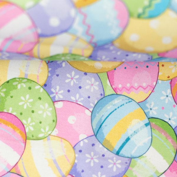 Baumwolle - Happy Easter - Eier - bunt