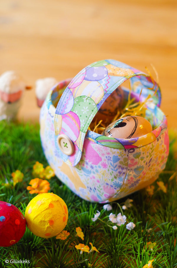 Baumwolle - Happy Easter - Blumen - weiß