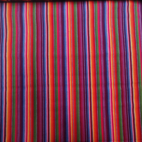 Dekorationsstoff - Baumwollstoff - Rustica - gestreift - regenbogen
