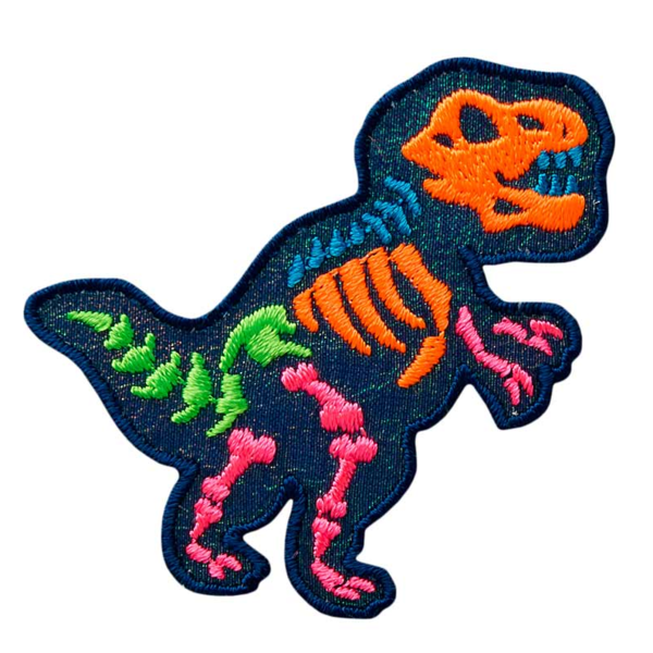 Patches - Applikation - Dinosaurier Tyrannosaurus blau neon